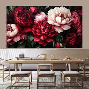 Grande Stampa su Tela di Peonie Rosso-Rosa, Decorazione Murale, <span class=keywords><strong>Poster</strong></span> Floreale in Alta Definizione per Soggiorno, <span class=keywords><strong>Camera</strong></span> da Letto, Sala da Pranzo - Product Image 3