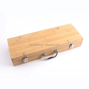 Ensemble de gril de barbecue personnalisé de 10 pièces en acier inoxydable Batterie de cuisine Ensemble d'outils de barbecue Ustensiles de cuisine et boîte en bois - Product Image 4