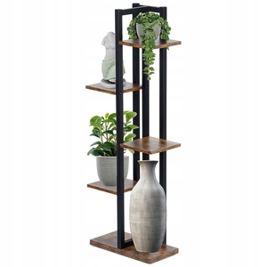Hölzerner hoch gestufter Pflanzenst änder Indoor Stilvolles Eck pflanzen regal für mehrere Pflanzen, platzsparender Blumen ständer für Wohnkultur