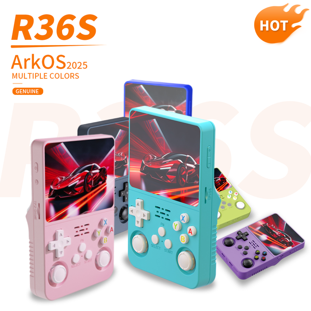 NKIWI R36S 3.5 Inch Handheld Game Console 64G/128G Preinstalled Emulator System Transparent Design with 64G/128G Storage