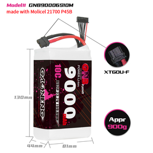 แบตเตอรี่ GNB GAONENG 6S 9000mAh 22.2V 10C XT60 Li-ion Lithium Ion Molicel 21700 P45B สำหรับเรือและรถบังคับวิทยุ - Product Image 3