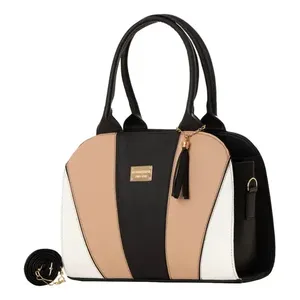 Sac fourre-tout pour femme Fana Bruna M3817 en cuir, motif à carreaux décontracté, sangle amovible, fermeture à rabat - Product Image 3