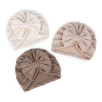 Gorro con Lazo para Bebé Niña, Turbante Suave para Recién Nacida y Niños Pequeños, Gorrito con Textura de Trigo y Lazo Estilo Indio