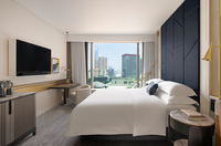 Ensemble de chambre d'hôtel moderne en bois massif, design personnalisé, luxe, appartement 5 étoiles, package chambre d'hôtes