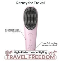 Mini cepillo alisador de pelo USB portátil de cerámica iónica para viajes, caravanas, oficina, citas y peinados de emergencia