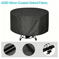 Housse de protection pour meubles d'extérieur en Oxford argenté 420D 600D, imperméable, résistante aux UV, pour table et chaises de patio