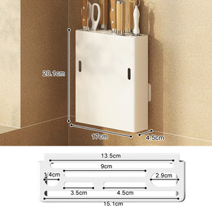 Tagliere da <span class=keywords><strong>cucina</strong></span> in <span class=keywords><strong>acciaio</strong></span> universale acrilico a parete coltello cucchiaio portaoggetti rack organizer stand con fessura per cesoia - Product Image 4
