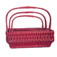 Panier de rangement vintage en osier avec poignée |   Panier à fleurs rustique fait main pour l'organisation de la maison, idéal pour les mariages et l'emballage de cadeaux