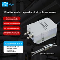 Pythamètre YGC-FSPZ en acier inoxydable 304, capteur de vitesse du vent résistant aux hautes températures, capteur de volume d'air et de pression d'air pour pipeline