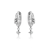 Anting Perak Zirkon Bintang Gaya Keren EK621 Unisex Serbaguna Desain Unik
