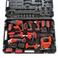 Kit d'outils 8 pièces complet, 8 batteries et 1 chargeur, meuleuse sans fil, clé à chocs, ensemble d'outils électriques sans fil 18v sans balais