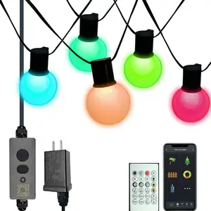 Holiday Decorative New Solar Outdoor RGB Music Atmosphere 10 meters 50 lights String Night Club Light for Garden