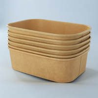 Boîte en papier kraft carrée jetable de 750 ml, écologique, biodégradable, légère, portable, pour salade, pique-nique, camping
