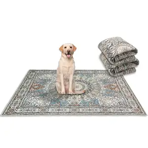 大きな滑り止めの床保護トイレマット再利用可能な子犬パッド洗える子犬パッドペットトレーニング用の犬のおしっこプレイペンクレート犬小屋