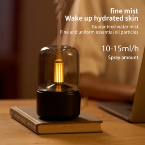 Lampe d'humidification à lumière de bougie simulée 120 ml, diffuseur d'aromathérapie ultrasonique - Product Image 2