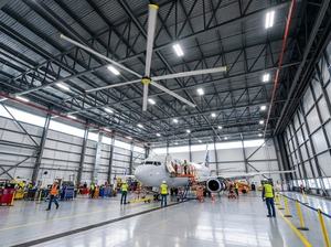 Ventilateur de plafond industriel géant, pales en alliage d'aluminium, diamètre 24 pieds, moteur 380-480V, faible bruit, contrôle par application, salle de sport, ferme, HVLS Bonawind - Product Image 2