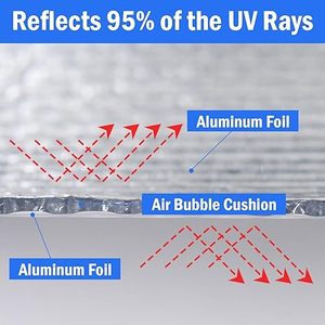Double Reflective Insulation Foam 48" X 10 Ft <b>Window</b> Radiant Barrier Fireproof Bubble Insulation Roll Shockproof Waterproof - Product Image 5