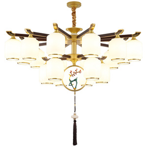 New Chinese Style Chandelier Multi Head <b>Led</b> <b>Light</b> For Living Room Dining Room Bedroom Home Use Solid Wood And Iron Art Design - Product Image 4