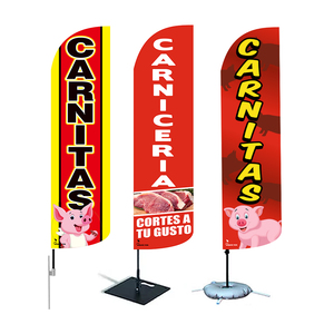Hot Sale 130G Knitting Feather Flag Customized for Meat Stand Promotion with Pole Hot Selling Promotional Flags & Banners
