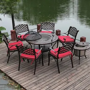 Gegoten Aluminium Outdoor Tuinmeubelen Patio Sets Alexander Vierkante Vuurkorf & Manhattan Sofa Set Bistro Set