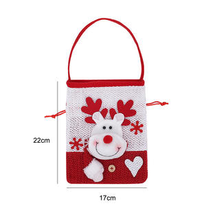 Sacs cadeaux de Noël TwinBlaze, sacs à cordon pour la nuit de Noël, sacs à bonbons pour offrir des pommes, personnage de bonhomme de neige de dessin animé mignon, fête de vacances - Product Image 6