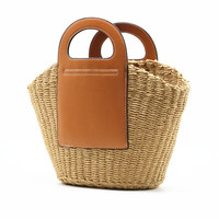 Nouveaux Sacs d'Été pour Femme Fait Main, Grand Sac de Plage en Paille Tressée, Cabas Fourre-Tout
