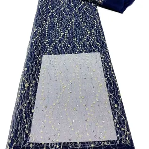 <strong>Sequins</strong> Beads Embroidered Fabric Traditional Luxury Romantic Sexy <strong>Wave</strong> <strong>Pattern</strong> <strong>Lace</strong> Trim Fancy Embroidery Mesh for Clothing Home - Product Image 5