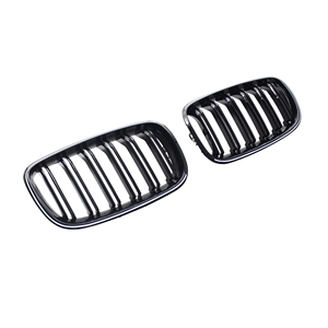 Modification de la <span class=keywords><strong>calandre</strong></span> LED noire brillante Double Line Grille Double Bar Grille pour <span class=keywords><strong>BMW</strong></span> <span class=keywords><strong>X5</strong></span> X6 Series E70 E71 E72 - Product Image 1