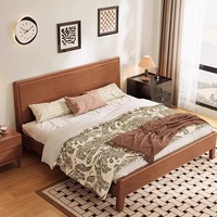 Lit en bois de chêne massif nordique, tissu écologique, style antique, 1,5 m/1,8 m, double, moderne, simple, nouveau style chinois, pour chambre à coucher