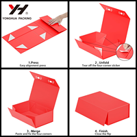 Boîtes cadeaux magnétiques pliables en gros avec logo personnalisé, boîtes en papier roses avec ruban pour cosmétiques