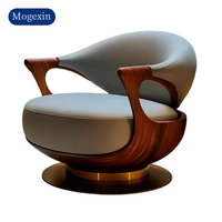 Fauteuil en cuir antique de luxe italien, design européen moderne, bleu, pour hôtel, villa, salon