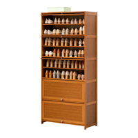 Armoire à Chaussures de Luxe en Bambou Style Moderne Très Demandée, Meuble en Bois Multifonctionnel pour Centre Commercial