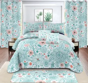 Set di biancheria da letto personalizzato in microfibra con tende abbinate lenzuola per letti set lenzuola