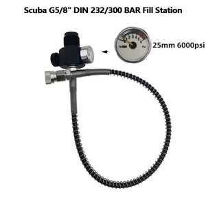 G5/8" DIN 232/300 BAR สแตนเลสสตีล + ทองแดงสีดำ อะแดปเตอร์ชาร์จสถานีเติมลมสำหรับดำน้ำ ถังใหญ่ ขวดเล็ก 250 บาร์ 40 เมกะปาสคาล - Product Image 4