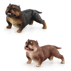 Figurine de chien <span class=keywords><strong>Pitbull</strong></span> bouledogue français simulé 13cm modèle animal solide 6 styles décor de bureau à collectionner - Product Image 1