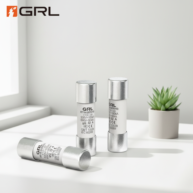 GRL Fuse RO15 Cylindrical Ceramic Fuse Link 2A-32A AC 500V 690V Cylindrical Ceramic Fuse Link RT18-32 10X38MM gG