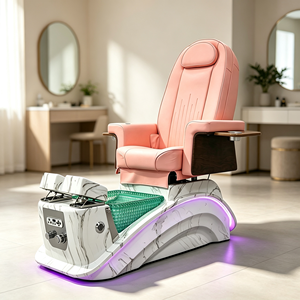 Fauteuil de pédicure spa électrique avec massage, base en marbre et lumière LED - Product Image 1