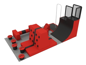 Parcours d'obstacles commercial en bois avec rembourrage souple, plateforme d'escalade, poutre d'équilibre, compétition, gymnase, 8-30 ans, CE ASTM NW2026 - Product Image 4