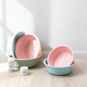 Haogle <span class=keywords><strong>Bassine</strong></span> de lavage ronde en <span class=keywords><strong>plastique</strong></span> pour salle de bain domestique, pour le lavage des vêtements, vente en gros - Product Image 4
