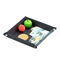 Plateau de rangement pliable de luxe personnalisé en similicuir PU pour montres, bijoux, lunettes et cosmétiques