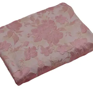 Soft Pink Flower Relief Bright Silk Satin Jacquard Fabric Clothing Fabric Women'S Dress Dress For Children'S Wear