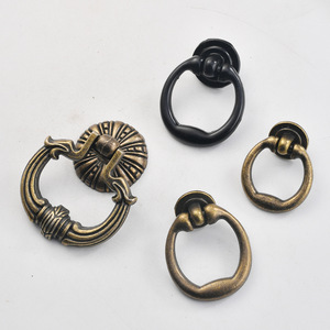 European Style Zinc Alloy Cabinet Ring Handles Antique Bronze <b>Black</b> Durable Wardrobe Drawer <b>Door</b> Pulls Single Hole - Product Image 3