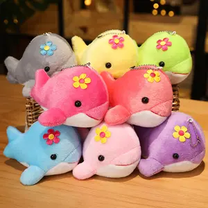 Manufacturers Wholesale Cute Sea Animal Dolphin Plush Toy Pendant Cartoon Whale Keychain Dolls