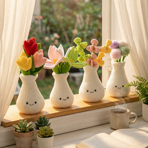 Linda Muñeca de Peluche en Forma de Florero, Plantas Artificiales, Decoración para el Hogar, Pequeña Decoración de Escritorio para <span class=keywords><strong>BROS</strong></span>, Rellena de Algodón PP, 30 cm - Product Image 1