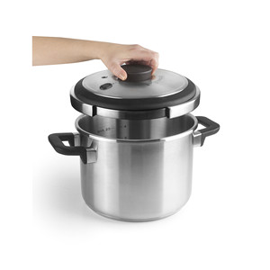 Pentola a pressione Sicuro in acciaio inox da 6 litri con coperchio e manici per una cottura rapida - Product Image 3