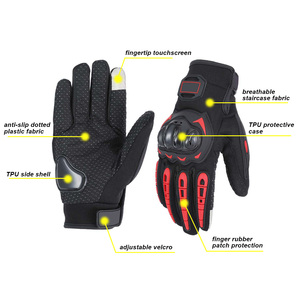 قفازات سباق الدراجات النارية المخصصة ذات الشاشة اللمسية، قفازات كاملة الأصابع مضادة للانزلاق وقابلة للتنفس مع حماية للمفاصل، مناسبة لركوب الدراجات الجبلية والخارجية - Product Image 3