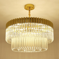 Lustre en cristal et cuivre de style nordique post-moderne, lampe créative simple et moderne de luxe pour salon, chambre à coucher, salle à manger
