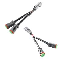 Adaptor Konektor Splitter Kabel Y-Shape Dual Output Deutsch DT DTP 2 Pin untuk Perakitan Kabel Elektronik Otomotif