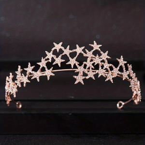 ROMANTIQUE Rose Or ou Argent <span class=keywords><strong>Fashion</strong></span> <span class=keywords><strong>Star</strong></span> Diadème Bandeaux Accessoires de Cheveux de Mariée Couronne de Mariage - Product Image 5