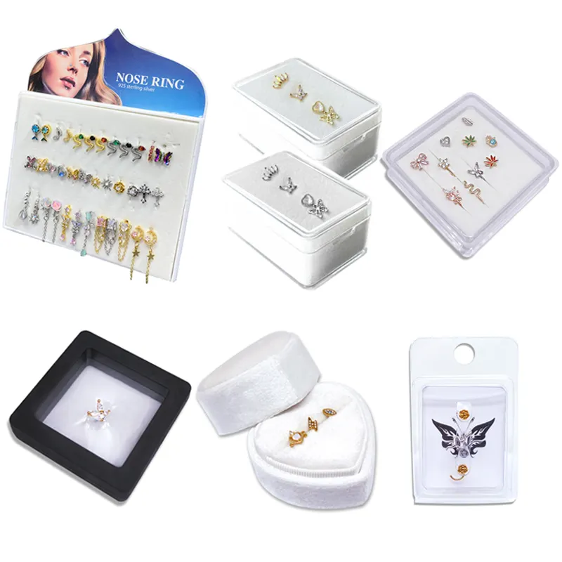 Gaby Fashion new sale plush earring jewelry packaging pouch velvet box nose ring Jewelry storage transparent box